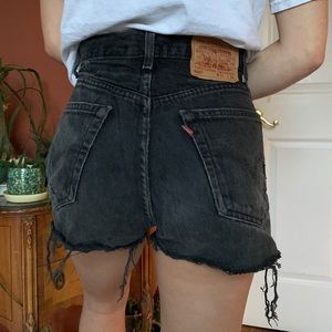 Vintage black 505 levi’s cutoff jean shorts